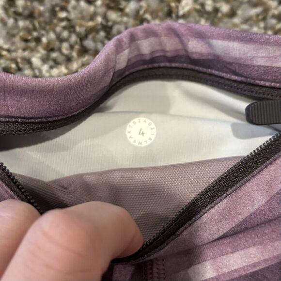 Lululemon Leggings 4 Speed Up Crop Pockets Shadowed Smoked Mulberry - Picture 3 of 11
